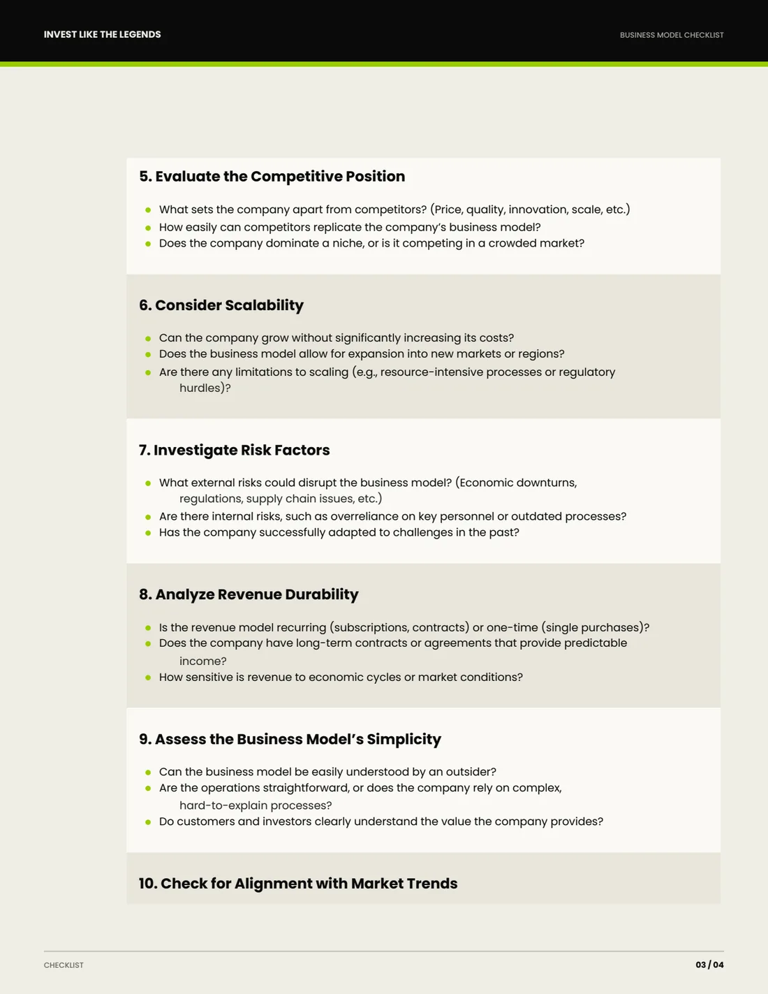 Updated Business Model Checklist preview